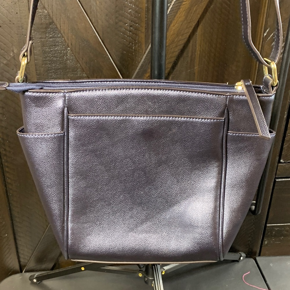 Liz Claiborne Black Leather Handbag - Picture 3 of 5